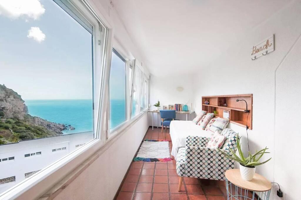 Estúdio vista mar com A/C e acesso privado à praia Apartamento Sesimbra Exterior foto